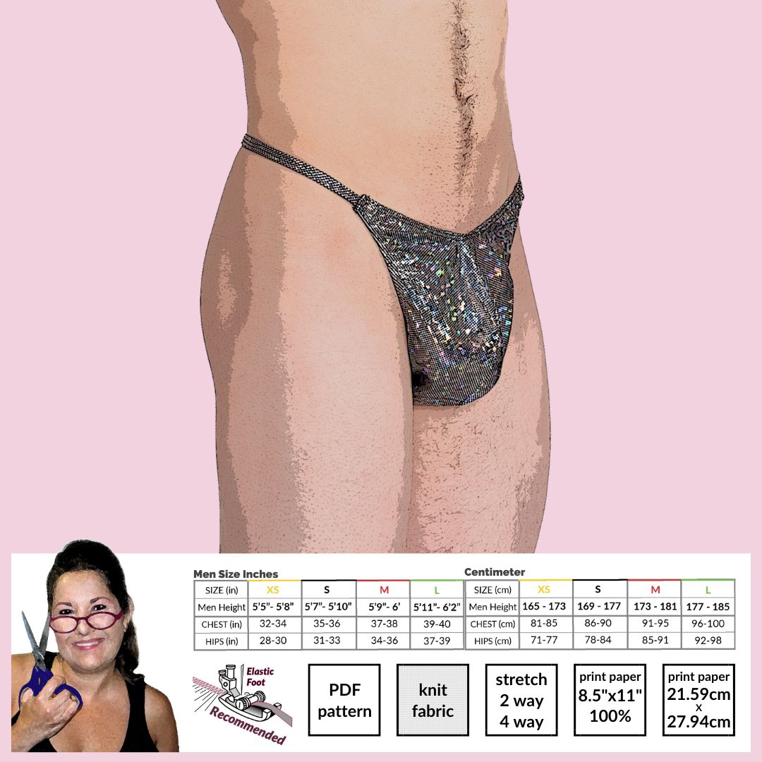 Mens Swim Thong Posing Underwear Sewing Pattern PDF – Sew It Like A Man