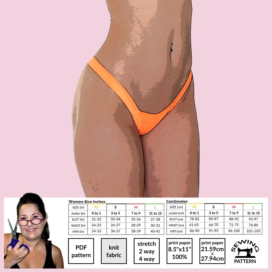 Wide Side Comfort Thong Sewing Pattern - Sew Skimpy