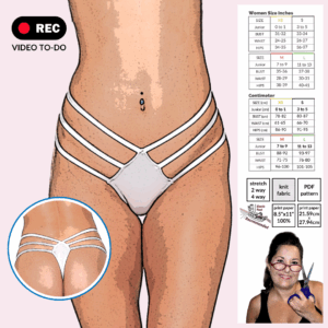 Strappy Thong PDF Sewing Pattern – Triple Strap Y-Back Exotic Bottom