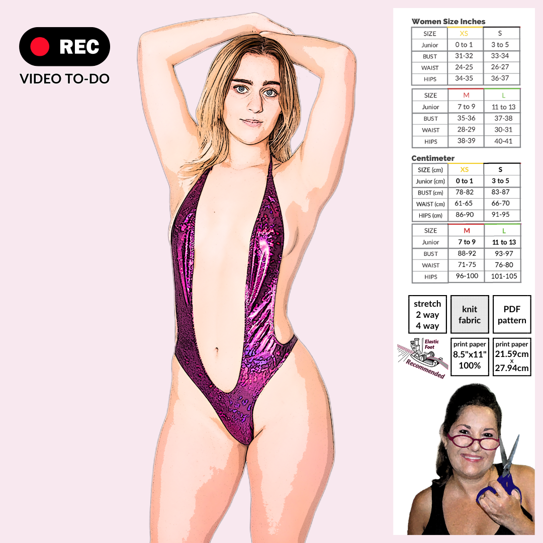 Showboat Bodysuit Sewing Pattern – Thong Back (PDF Pattern)