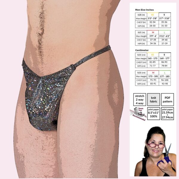 Narrow Side Man Thong Sewing Pattern