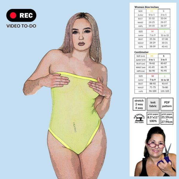 Mesh See-Through Bodysuit Sewing Pattern