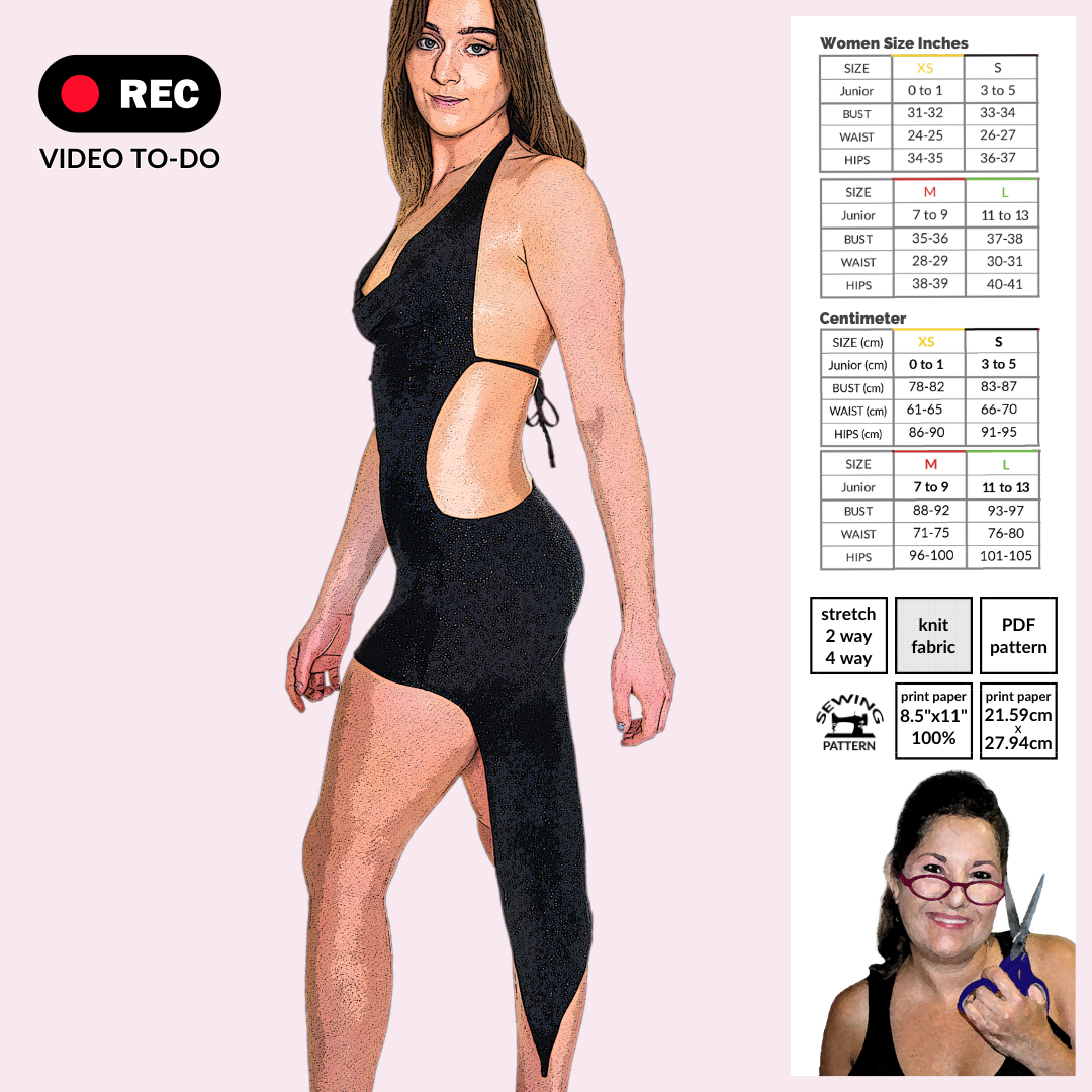 Cowl Salsa Dress with Open Back – PDF Sewing Pattern (XS–L)