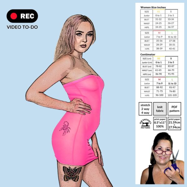 Mesh See-Through Tube Dress Sewing Pattern