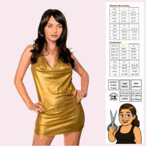 Sew Skimpy cowl neck mini dress digital sewing pattern poster image