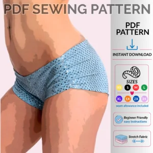 Poster Image Stretch fitness shorts PDF sewing pattern by Sew Skimpy in Multiple Sizes