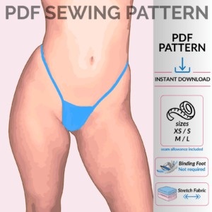 g string thong pdf sewing pattern low rise stretch binding waistband lingerie diy
