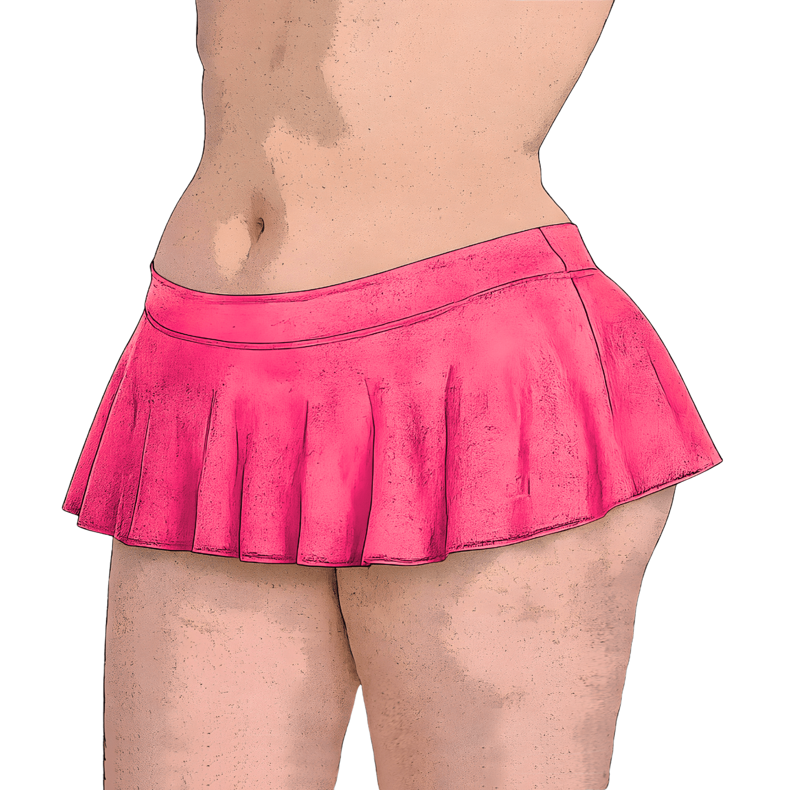 Plus size poster image of micro mini circle skirt sewing pattern with flared stretch fabric design and ravewear styling