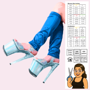 Poster image: Under the Knee Leg Warmer Sewing Pattern PDF poster art by Sew Skimpy