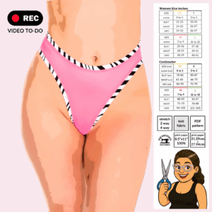 Banded Thong sewing pattern poster showing clean banded waist design and thong back coverage