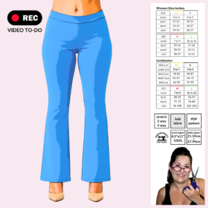 Bare Bootcut Pants Sewing Pattern poster-style artwork by Sew Skimpy showing the Bare Bootcut Pants design