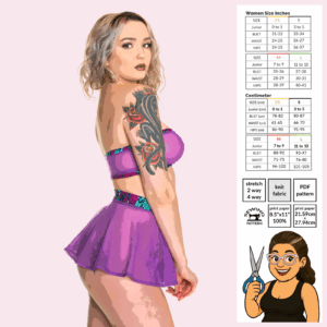 Cheeky circle skirt sewing pattern mini length with stretch waistband