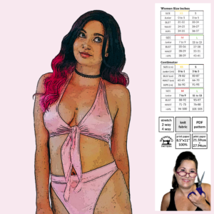 Tie Front Halter Top With Open Back Sewing Pattern