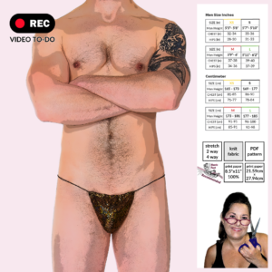 Manly Cord Thong Sewing Pattern – Men’s Low Rise Thong with Cord Waistband, Minimal Coverage PDF Pattern XS–L