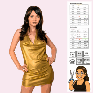 Sew Skimpy cowl neck mini dress digital sewing pattern poster image