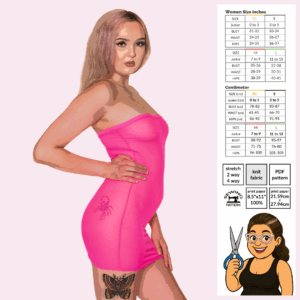Poster: Easy bodycon tube dress sewing pattern for stretch fabrics