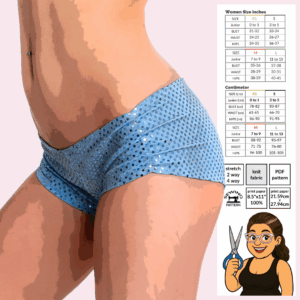 Poster image: Stretch fitness shorts PDF sewing pattern by Sew Skimpy