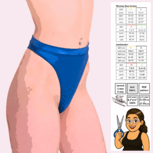 High Waist Thong Sewing Pattern with poster art by Sew Skimpy