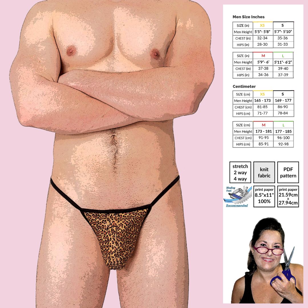 Sewing Pattern Jock Sock Pouch for Men ~ This is a Fun Thong With No Back String