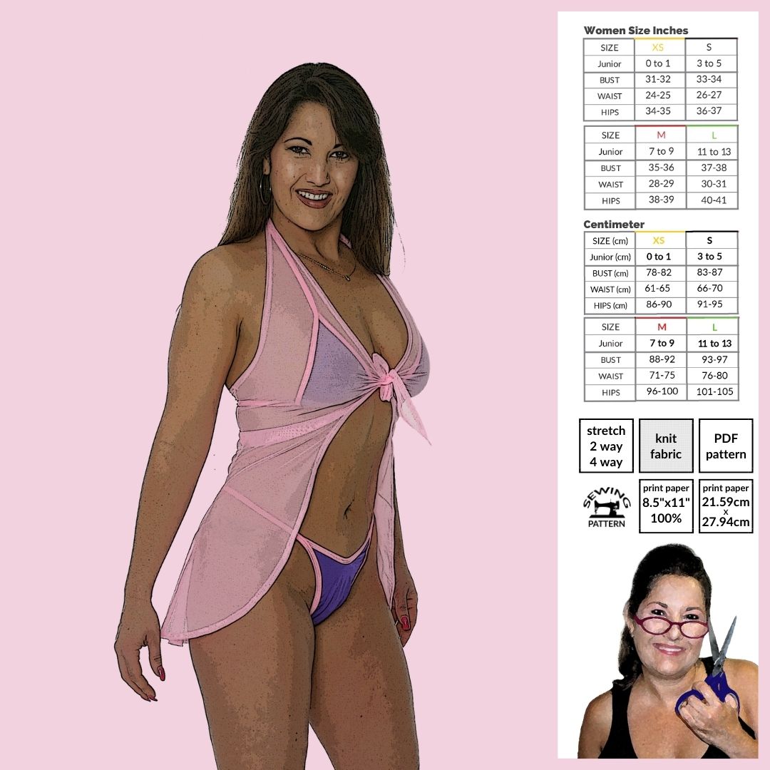 Mini Halter Tie Front Robe PDF Sewing Pattern
