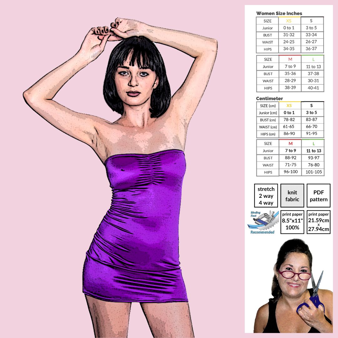 Mini Tube Dress Sewing Pattern