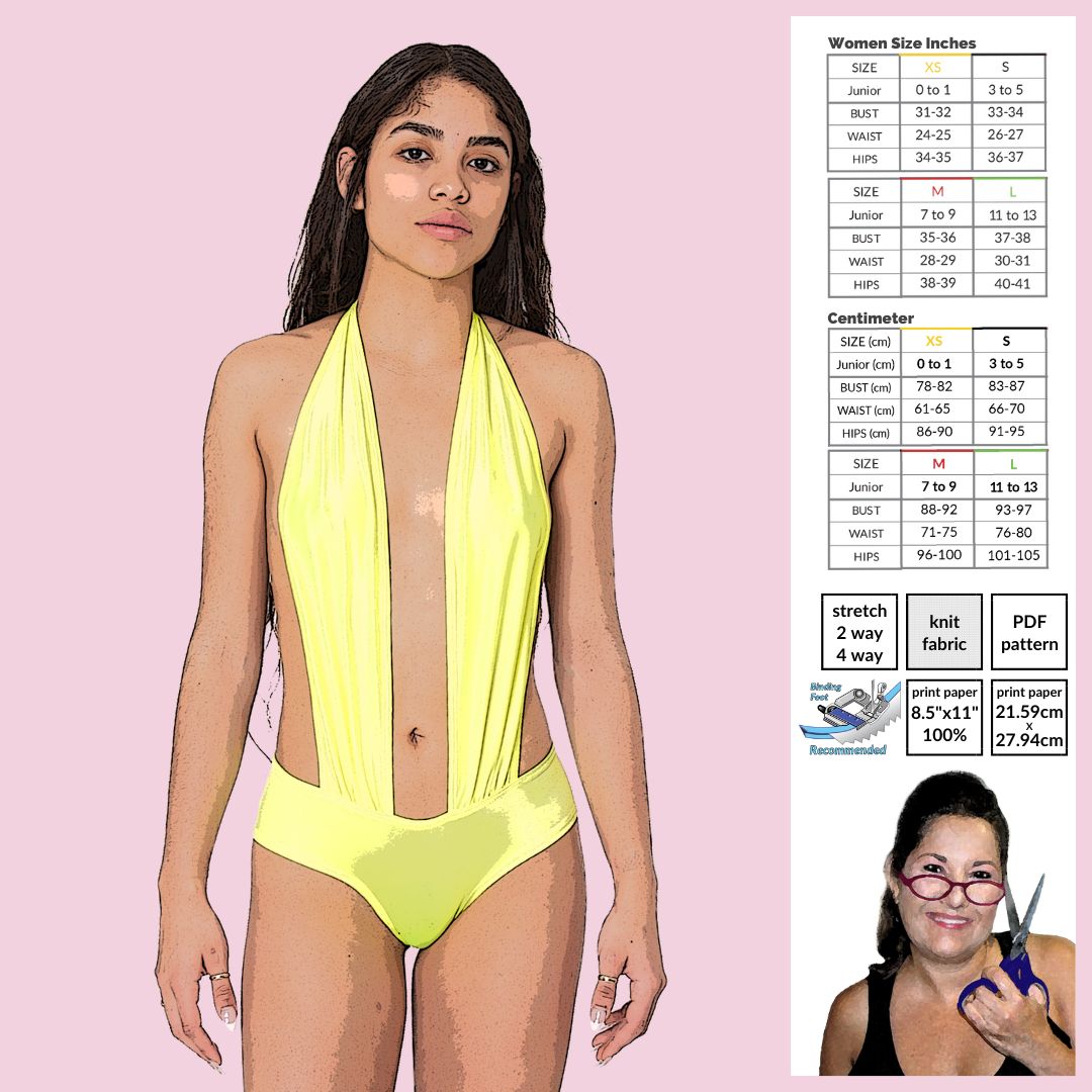 Plunging Super Low Rise Shorts Romper Sewing Pattern