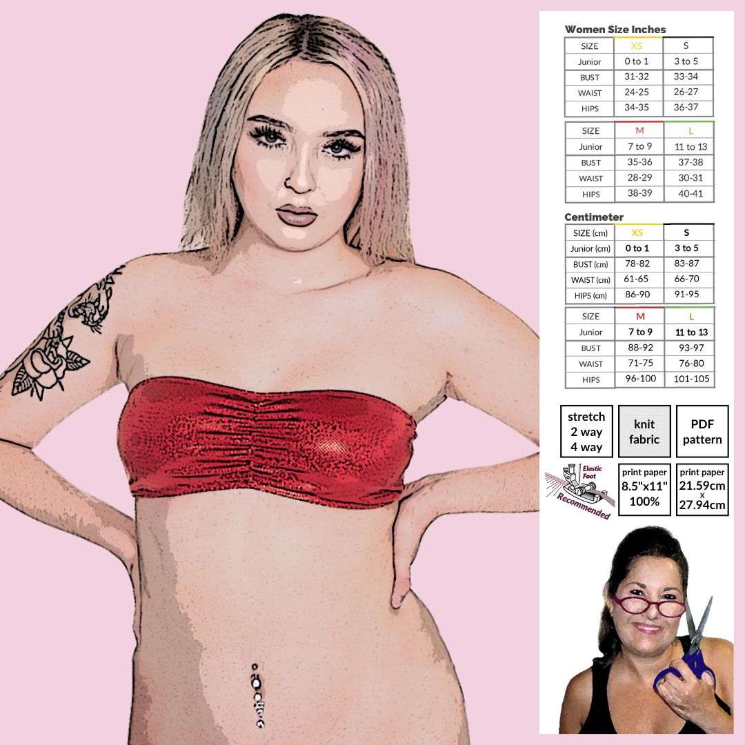 S-Hook Back Tube Top Sewing Pattern