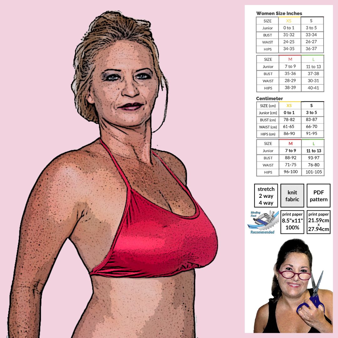 Sporty Back Tie Halter Top Sewing Pattern